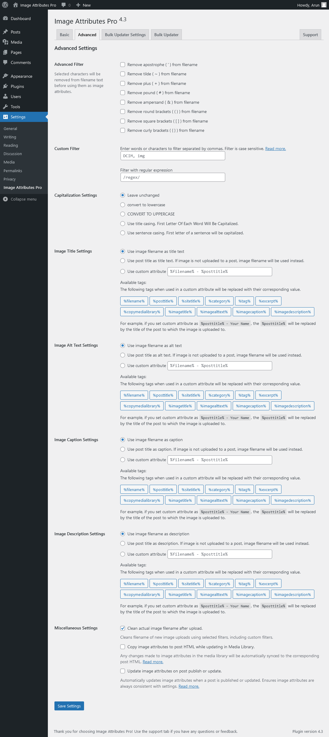 Image Attributes Pro