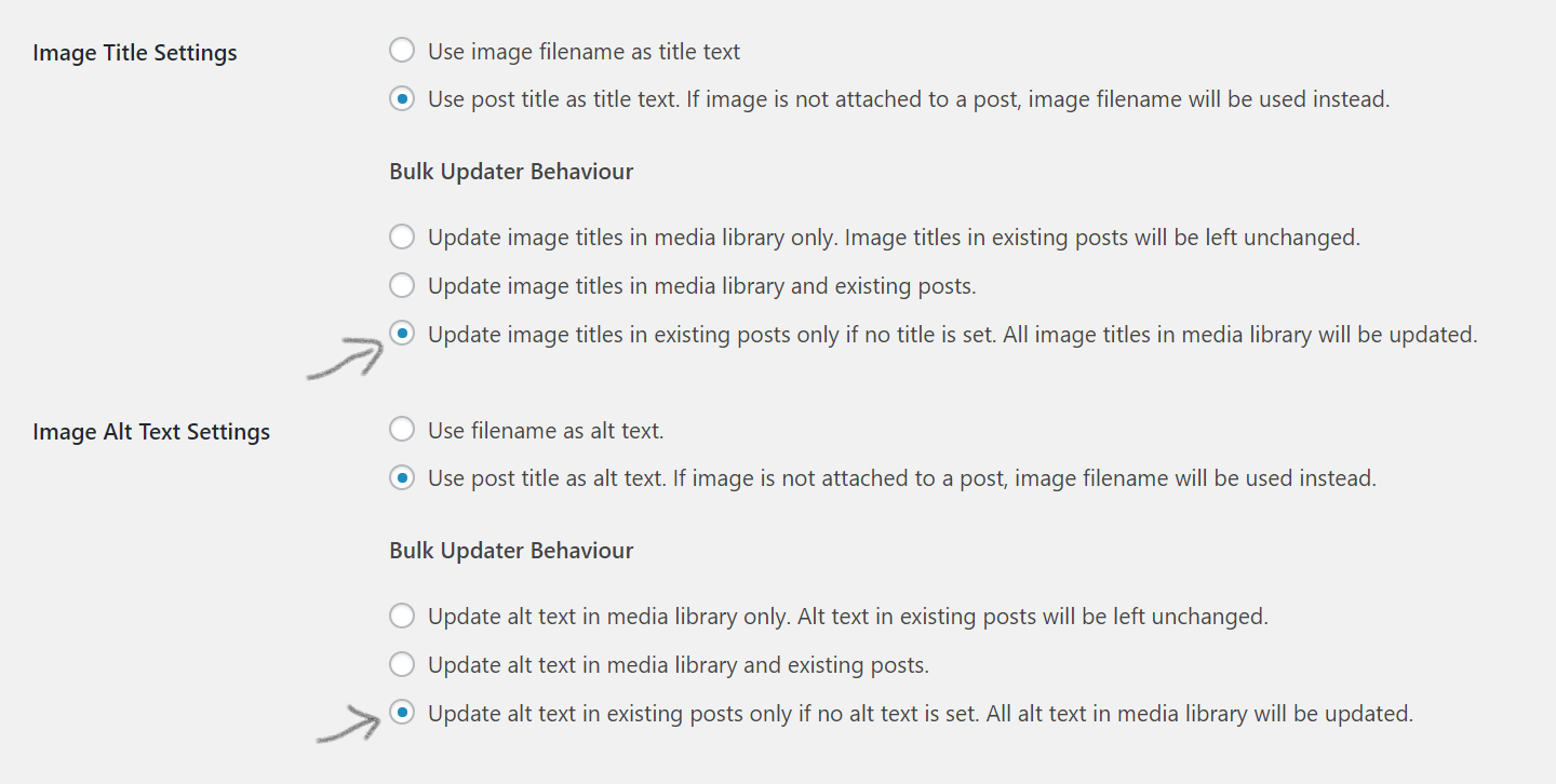 Update Title And Alt Text Only When Not Set