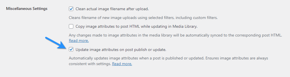 Update Image Attributes When A Post Is Published